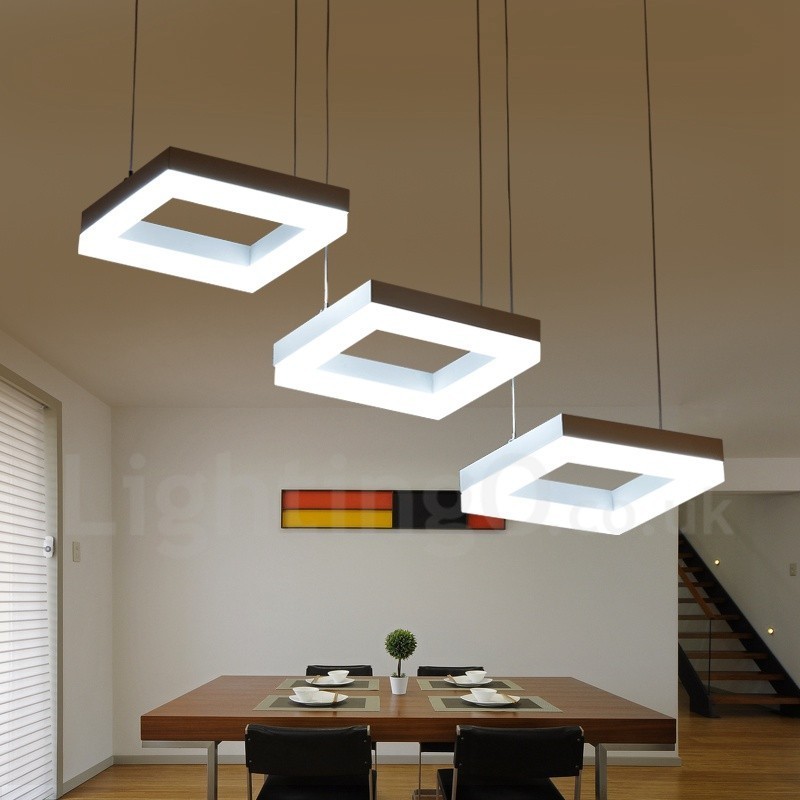 Modern Contemporary 3 Light Aluminum Alloy Pendant Light with Acrylic Shade