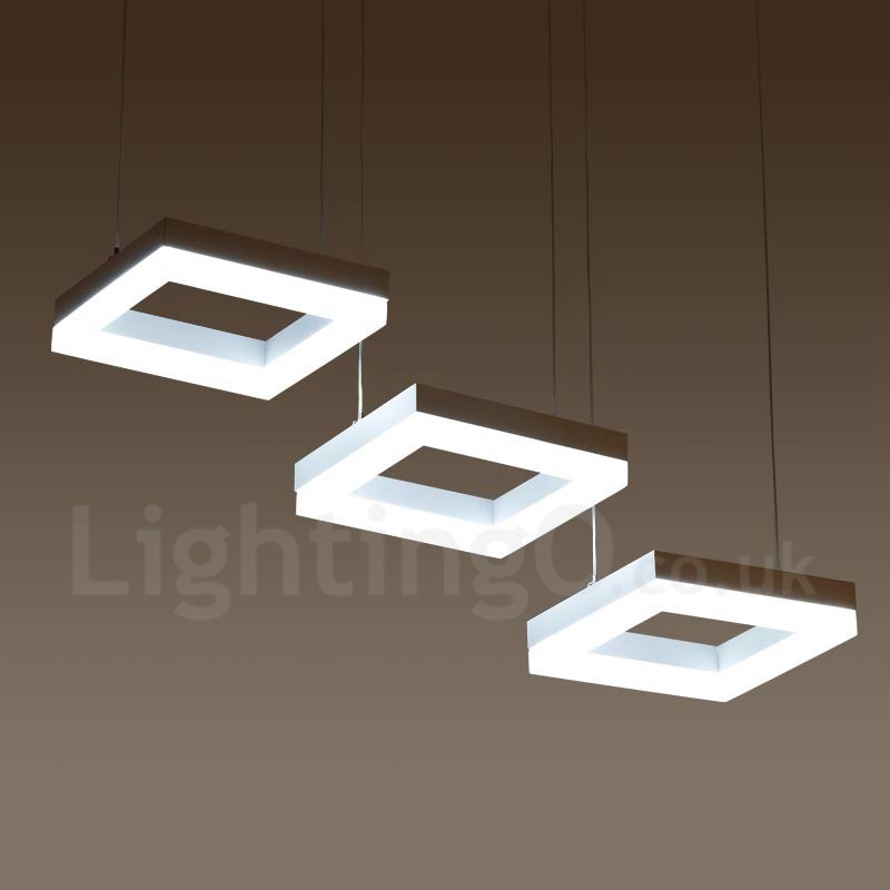 Modern Contemporary 3 Light Aluminum Alloy Pendant Light with Acrylic Shade