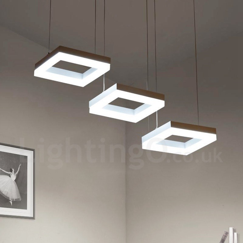 Modern Contemporary 3 Light Aluminum Alloy Pendant Light with Acrylic Shade