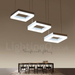 Modern Contemporary 3 Light Aluminum Alloy Pendant Light with Acrylic Shade