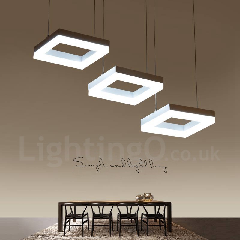 Modern Contemporary 3 Light Aluminum Alloy Pendant Light with Acrylic Shade