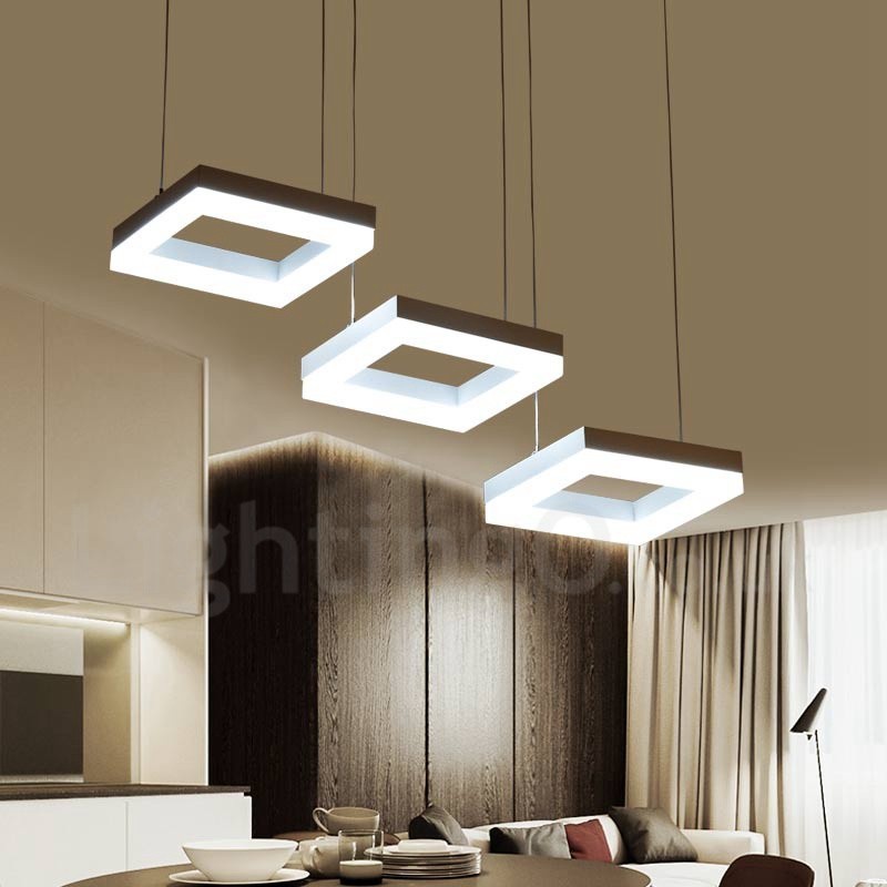 Modern Contemporary 3 Light Aluminum Alloy Pendant Light with Acrylic Shade