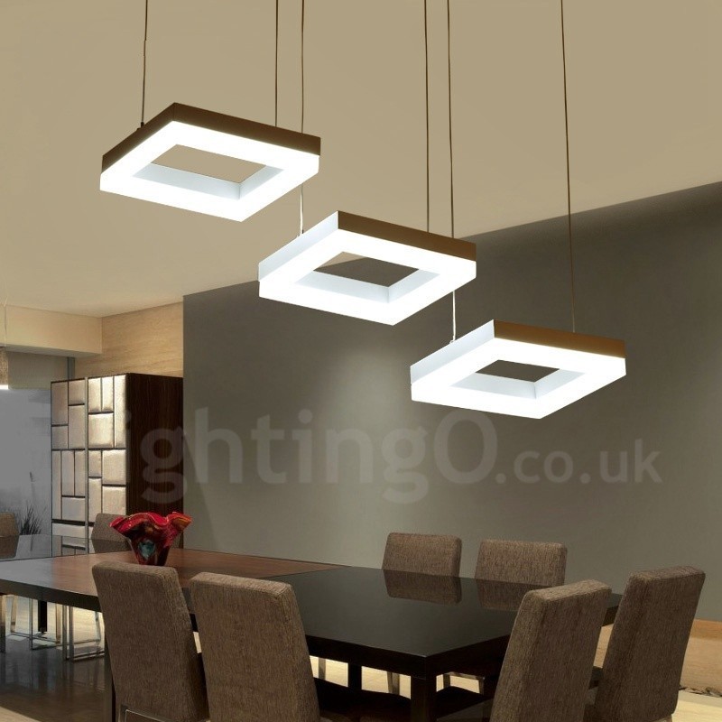 Modern Contemporary 3 Light Aluminum Alloy Pendant Light with Acrylic Shade