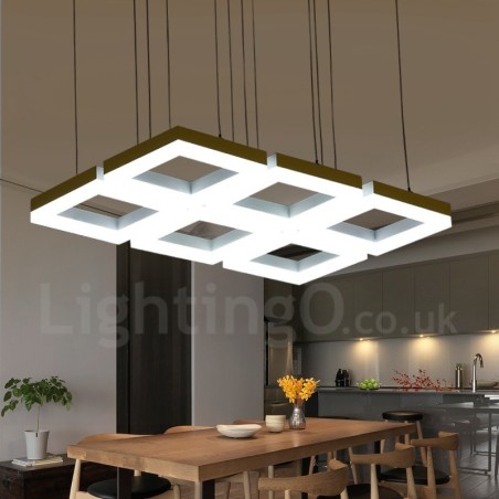 Modern Contemporary 6 Light Aluminum Alloy Pendant Light with Acrylic Shade