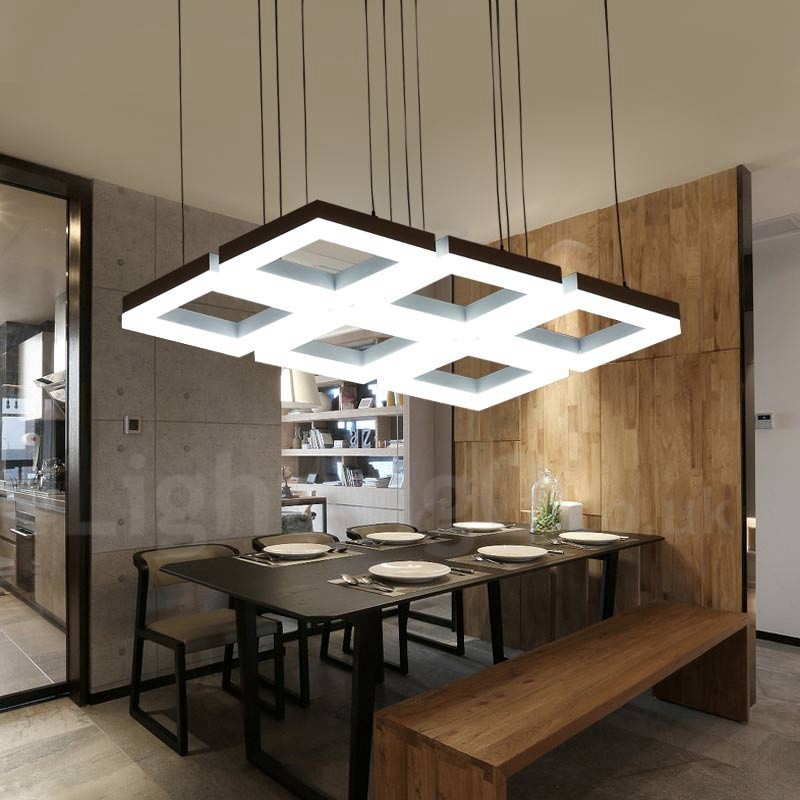 Modern Contemporary 6 Light Aluminum Alloy Pendant Light with Acrylic Shade