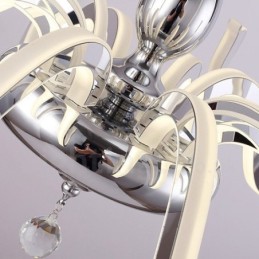 Dimmable Modern Contemporary 6 Light Steel Chandelier with Acrylic Shade