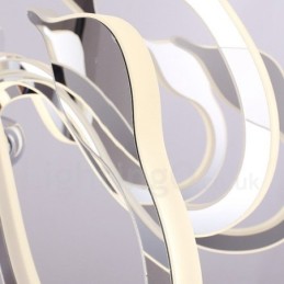 Dimmable Modern Contemporary 6 Light Steel Chandelier with Acrylic Shade