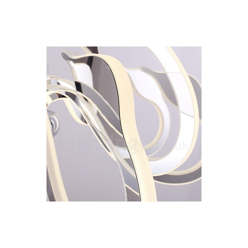 Dimmable Modern Contemporary 6 Light Steel Chandelier with Acrylic Shade