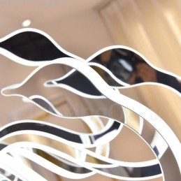 Dimmable Modern Contemporary 6 Light Steel Chandelier with Acrylic Shade