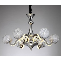 Dimmable Modern Contemporary 6 Light Steel Chandelier with Aluminum Alloy Shade