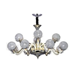 Dimmable Modern Contemporary 12 Light Steel Chandelier with Aluminum Alloy Shade