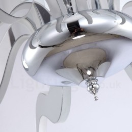 Dimmable Modern Contemporary 9 Light Steel Chandelier with Acrylic Shade