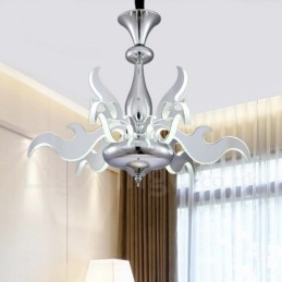 Dimmable Modern Contemporary 9 Light Steel Chandelier with Acrylic Shade