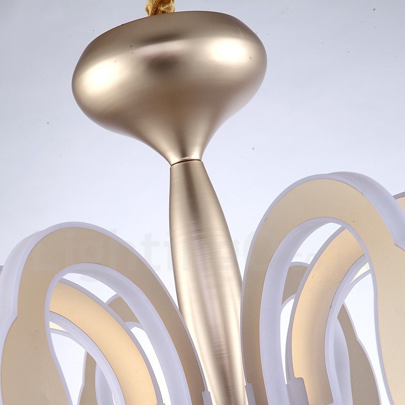 Dimmable Modern Contemporary 8 Light Steel Chandelier with Acrylic Shade