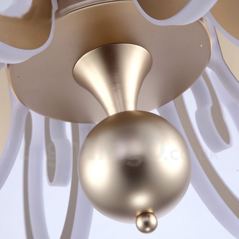 Dimmable Modern Contemporary 8 Light Steel Chandelier with Acrylic Shade