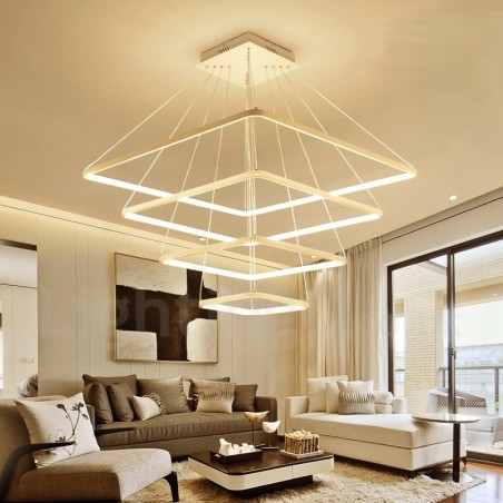 Modern Contemporary 4 Light Aluminum Alloy Pendant Light with Acrylic Shade