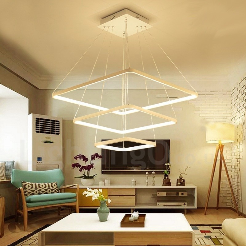 Modern Contemporary 3 Light Aluminum Alloy Pendant Light with Acrylic Shade