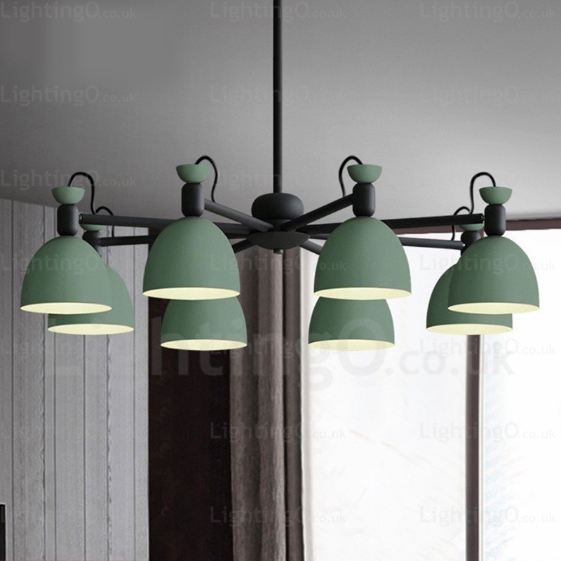 8 Light Nordic Chandelier with Aluminium Alloy Shade