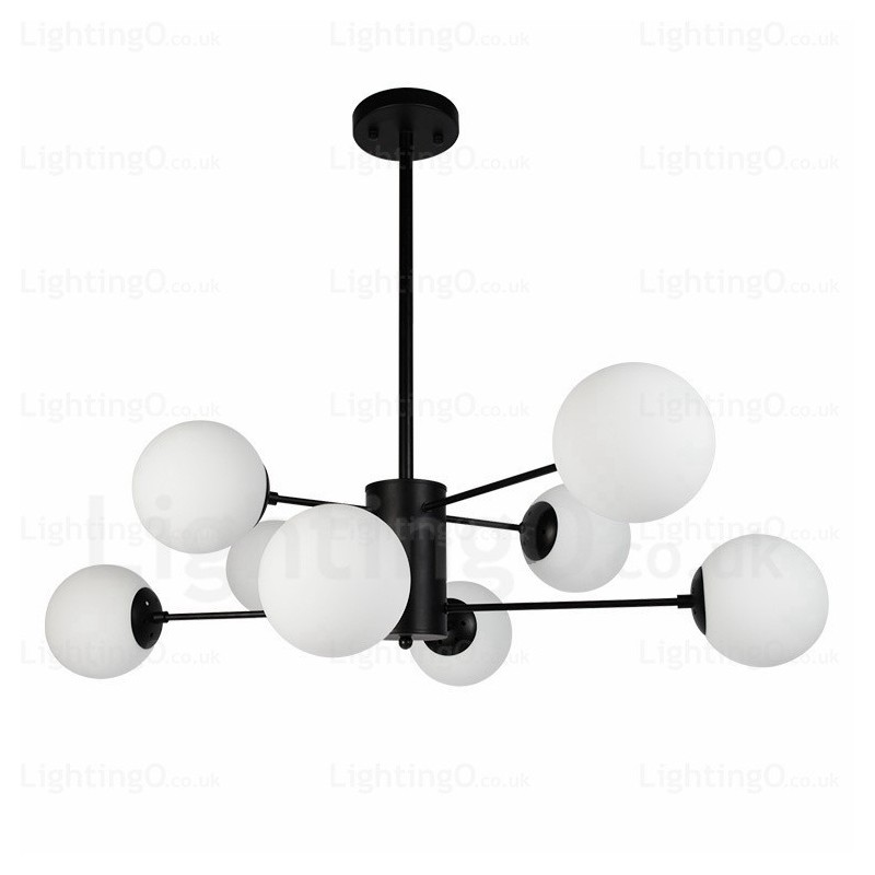 8 Light Modern Contemporary Chandelier with Glass Shade