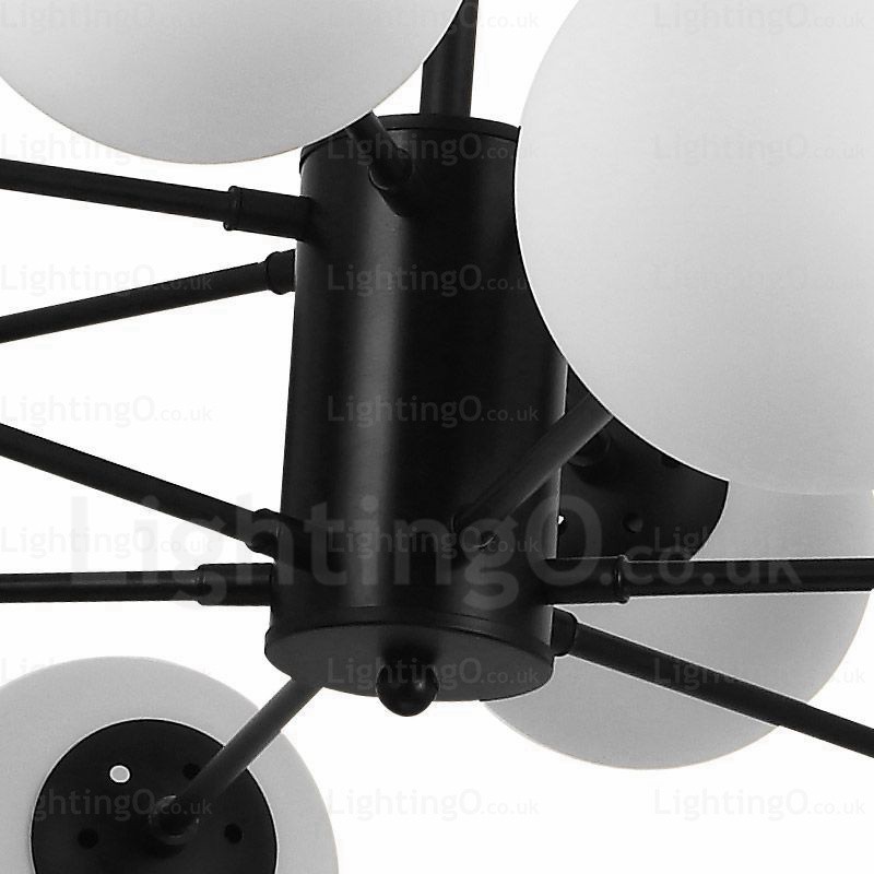 8 Light Modern Contemporary Chandelier with Glass Shade