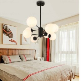 8 Light Modern Contemporary Chandelier with Glass Shade