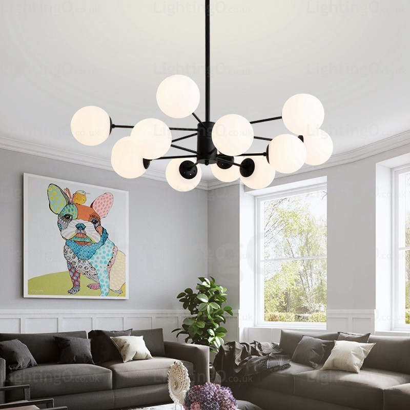 12 Light Nordic Chandelier with Glass Shade