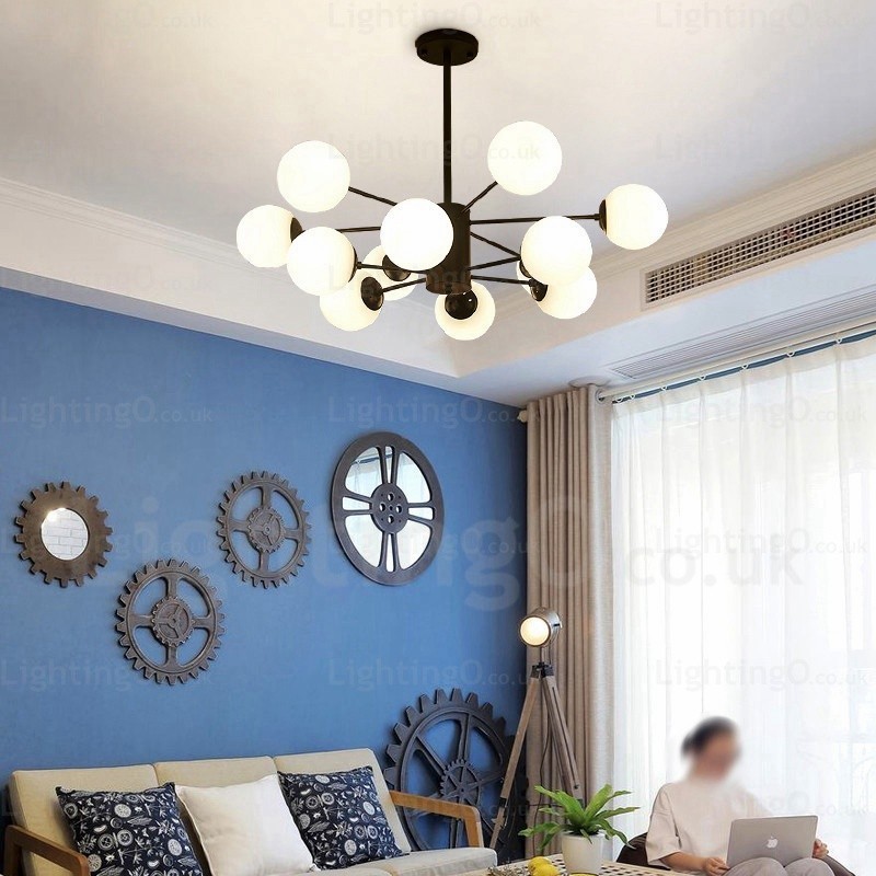 12 Light Nordic Chandelier with Glass Shade