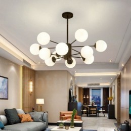 12 Light Nordic Chandelier with Glass Shade