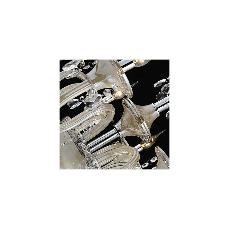 8 Light The style of palace Glass Chandelier With Candle Bulb