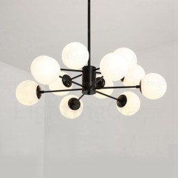12 Light Nordic Chandelier with Glass Shade