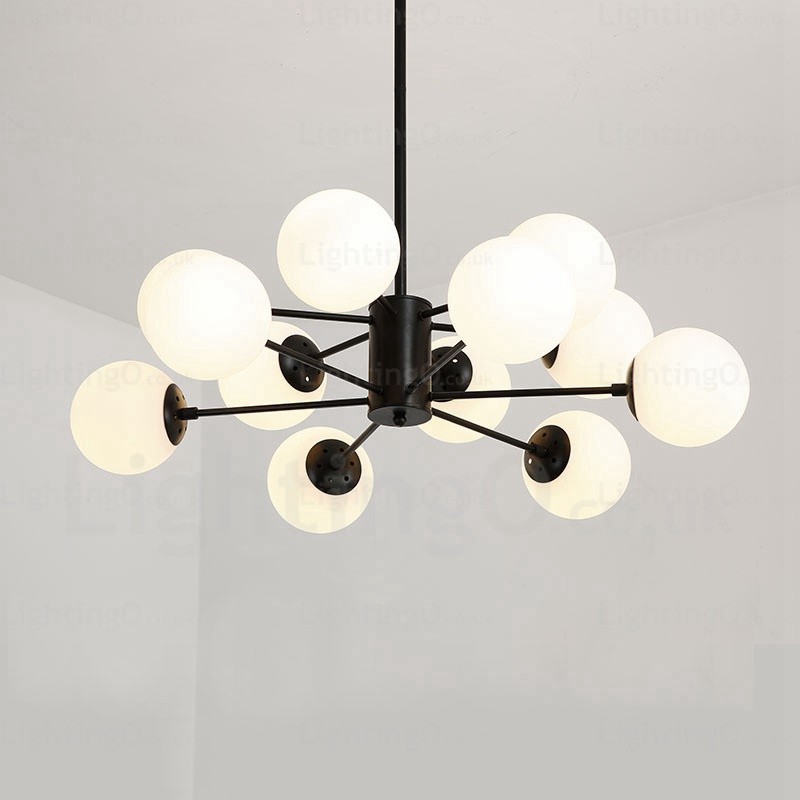 12 Light Nordic Chandelier with Glass Shade