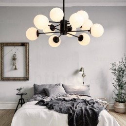 12 Light Nordic Chandelier with Glass Shade