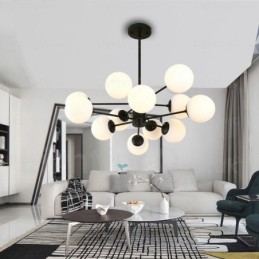 12 Light Nordic Chandelier with Glass Shade