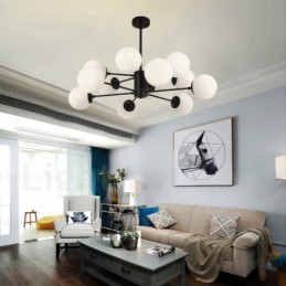 12 Light Nordic Chandelier with Glass Shade