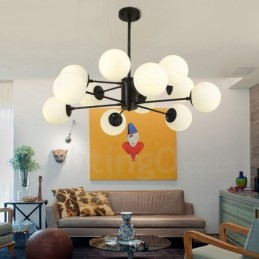 12 Light Nordic Chandelier with Glass Shade