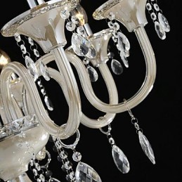 8 Light The style of palace Glass Chandelier With Candle Bulb