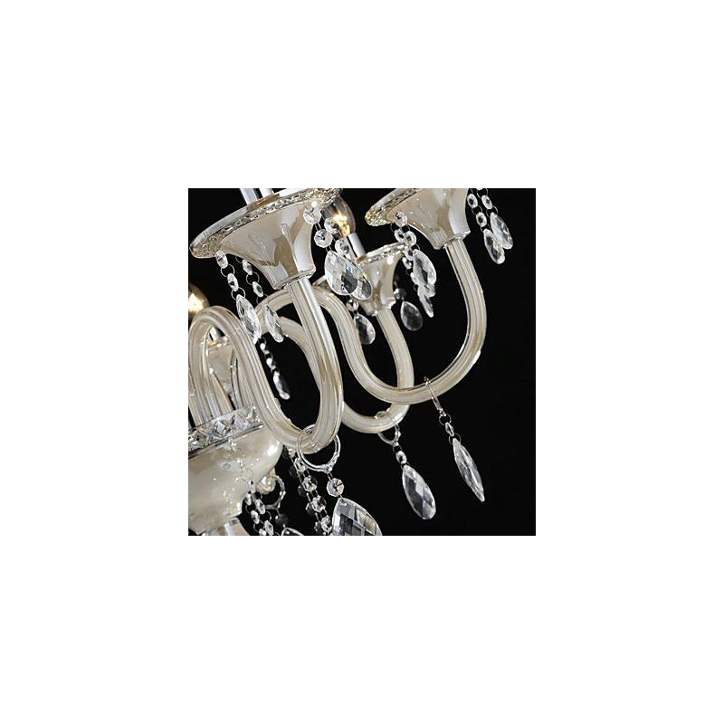 8 Light The style of palace Glass Chandelier With Candle Bulb