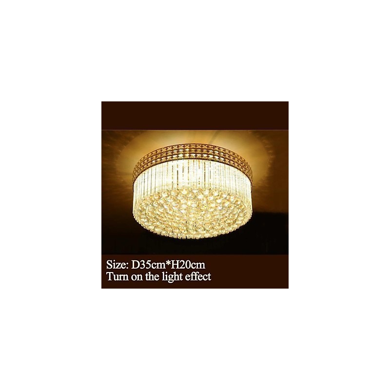 Modern Luxury Chandelier Crystal Absorb Dome Light Diameter 35CM Contains 3 Bulbs