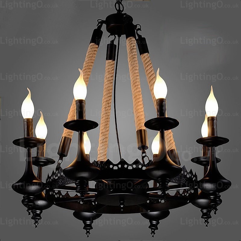 8 Light Country Rustic Pendant Light