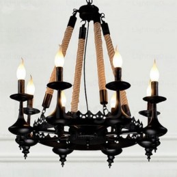 8 Light Country Rustic Pendant Light