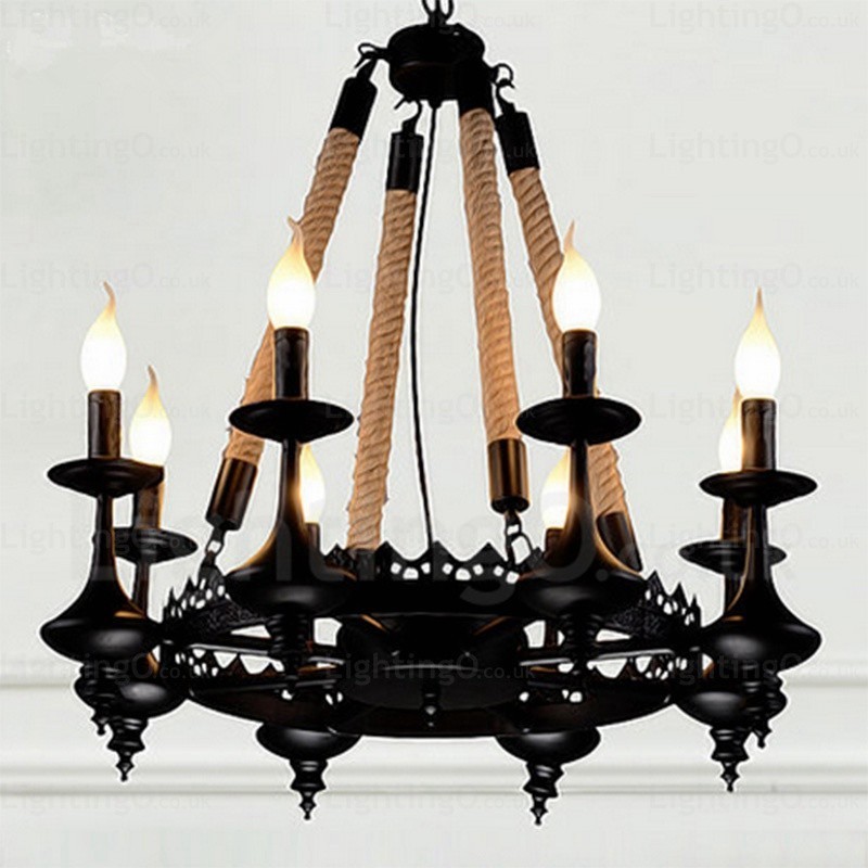 8 Light Country Rustic Pendant Light