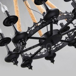 8 Light Country Rustic Pendant Light