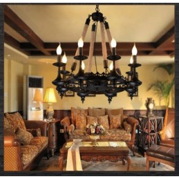 8 Light Country Rustic Pendant Light