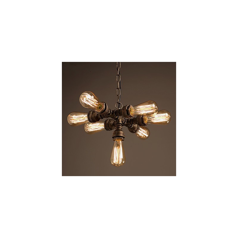 Rustic Lodge Vintage Electroplated Metal Chandelier
