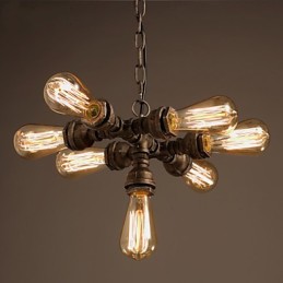 Rustic Lodge Vintage Electroplated Metal Chandelier