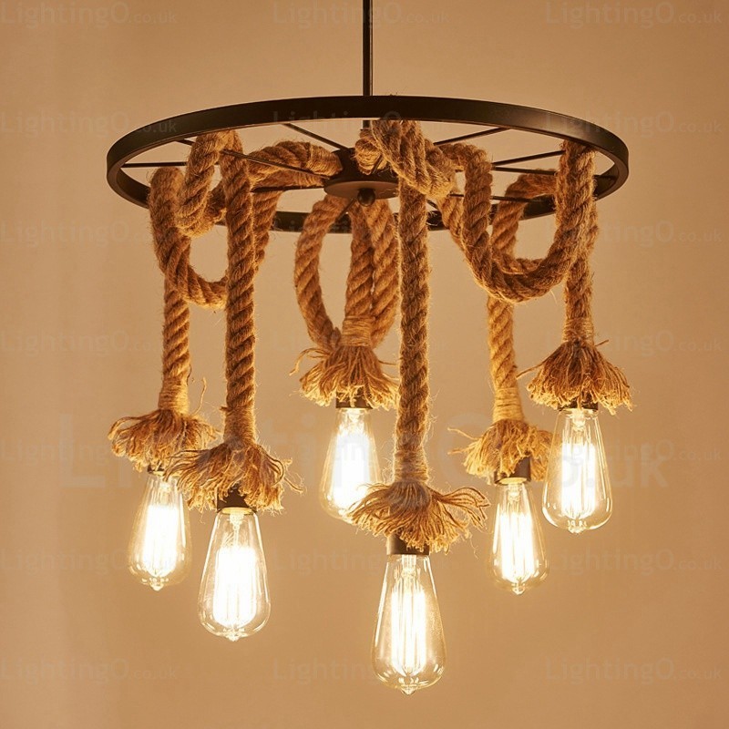6 Light Vintage Retro Pendant Light