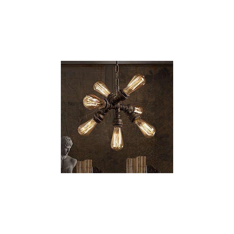 Rustic Lodge Vintage Electroplated Metal Chandelier