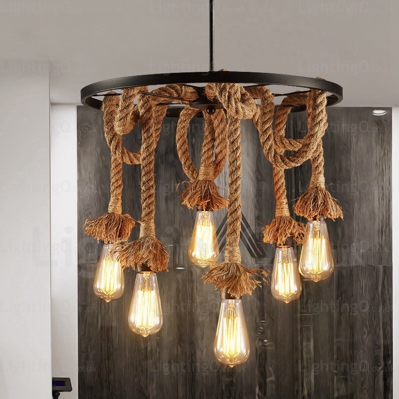 6 Light Vintage Retro Pendant Light