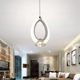 1 Light Modern Contemporary Pendant Light with Crystal Shade
