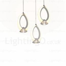 1 Light Modern Contemporary Pendant Light with Crystal Shade